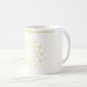 Caneca De Café Troféu de Flor Geométrico do ouro