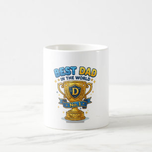 Caneca De Café Troféu Dourado de Melhor Pai do Mundo