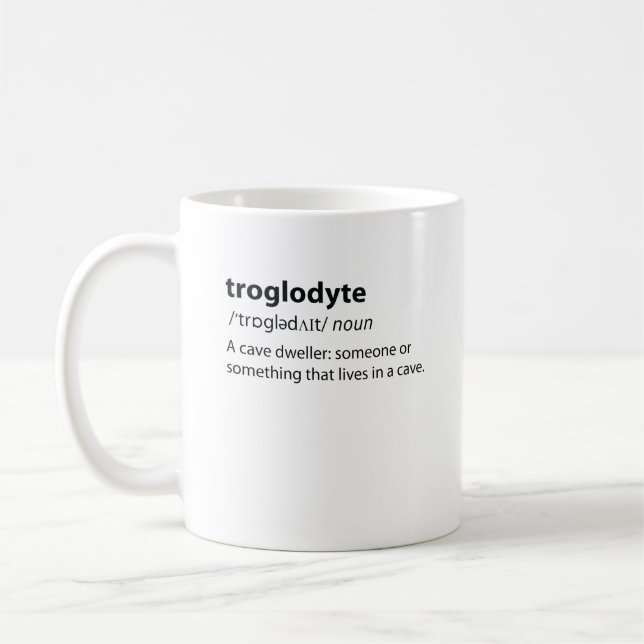 Caneca De Café Troglodyte - Espeleologia De Cavernas Engraçadas (Esquerda)