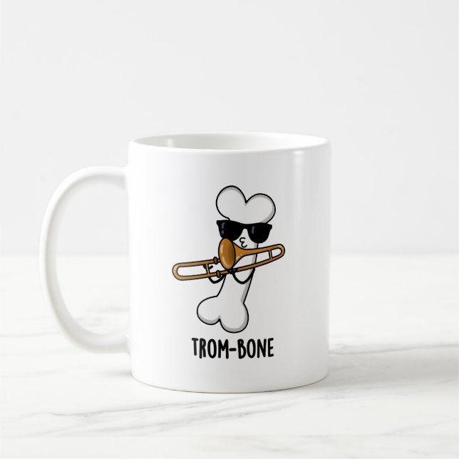 Caneca De Café Trombone de Música Engraçado com Trom-bone (Esquerda)