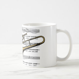 Caneca De Café Trombone Musical 14 B