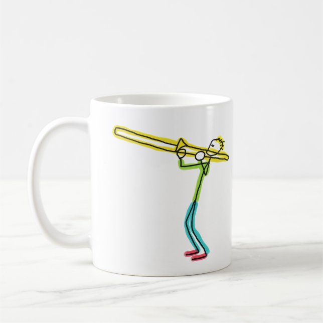 Caneca De Café Trombone Stickman (Esquerda)