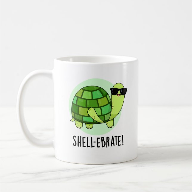 Caneca De Café Trombose Encantada Engraçado Tortoise Animal Pun (Esquerda)