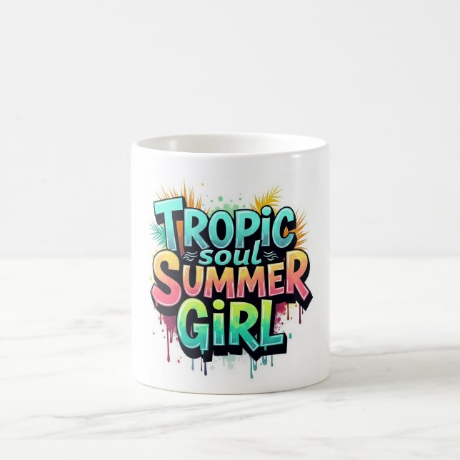 Caneca De Café Tropic Soul Summer Girl Graffiti Mug (Centro)