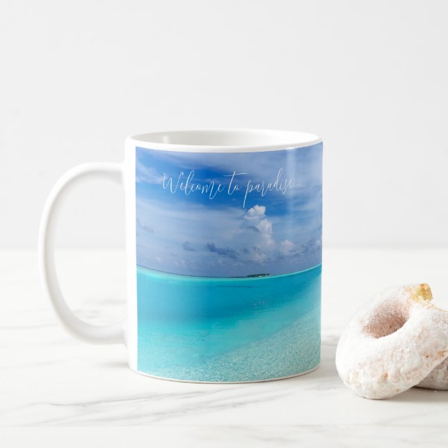 Caneca De Café Tropicais oceânicos personalizados (Com Donut)