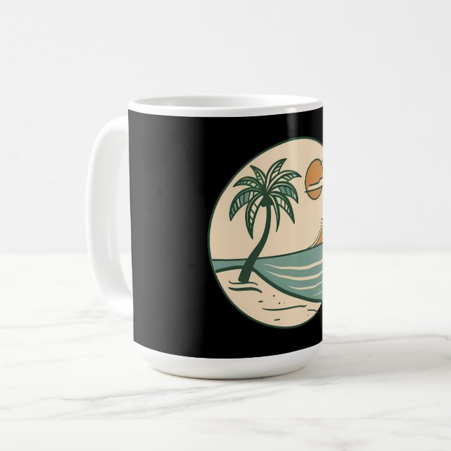 Caneca De Café Tropical Beach Sunset Coffee Mug (Frente Esquerda)
