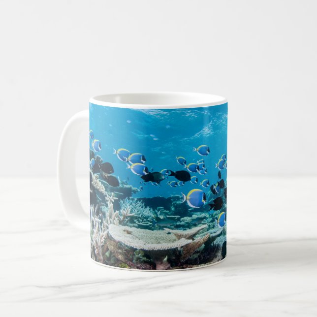 Caneca De Café Tropical Beaches | Sturgeon Amongst Coral (Frente Esquerda)