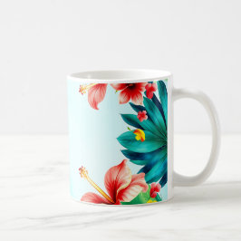 Caneca De Café Tropical Bold Watercolor Mug – Vibrant Palm