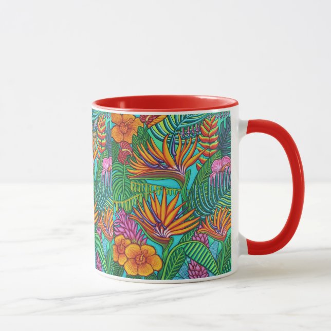 Caneca de café tropical das gemas (Direita)
