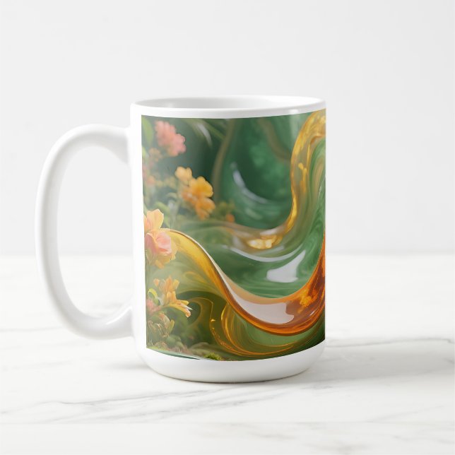 Caneca De Café Tropical Esmeralda Âmbar Redemoinho (Esquerda)