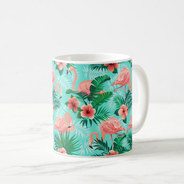 Caneca De Café Tropical Flamingo Coffee Mug (Frente Esquerda)