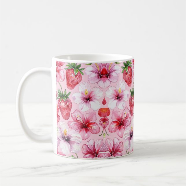 Caneca De Café Tropical Floral (Esquerda)