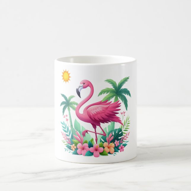 Caneca De Café Tropical/Flórida rosa flamingo (Centro)