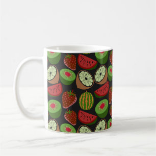 Caneca De Café Tropical fruit seamless pattern colorful