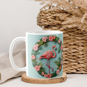Caneca De Café Tropical Grace Balancing Flamingo