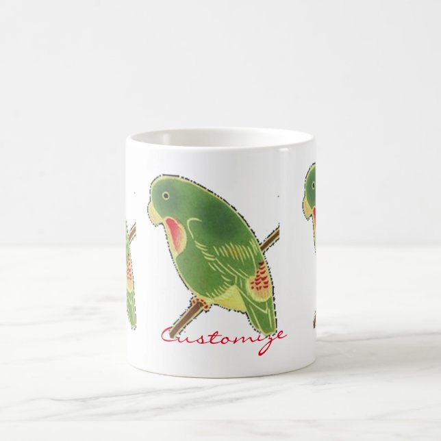 Caneca De Café Tropical Green Parakeet Thunder_Cove (Centro)