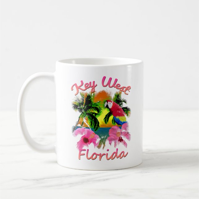 Caneca De Café Tropical Key West Florida Keys (Esquerda)