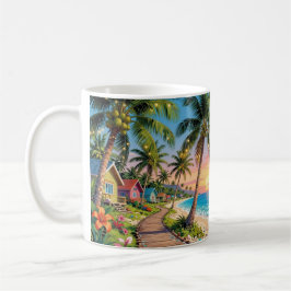 Caneca De Café Tropical Paradise Coastal Seaside Cottage Ocean 