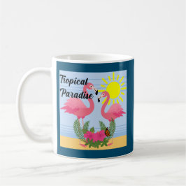 Caneca De Café Tropical Paraíso Rosa Flamingo - Clássica Mug