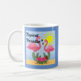 Caneca De Café Tropical Paraíso Rosa Flamingo - Clássica Mug