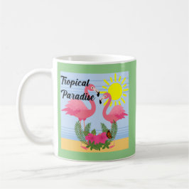Caneca De Café Tropical Paraíso Rosa Flamingo - Clássica Mug