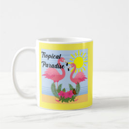 Caneca De Café Tropical Paraíso Rosa Flamingo - Clássica Mug