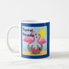 Caneca De Café Tropical Paraíso Rosa Flamingo - Clássica Mug