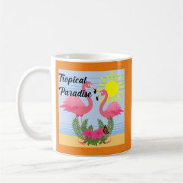 Caneca De Café Tropical Paraíso Rosa Flamingo - Clássica Mug