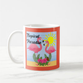 Caneca De Café Tropical Paraíso Rosa Flamingo - Clássica Mug