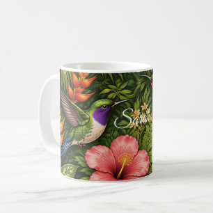 Caneca De Café Tropical Personalizado Beija-flor Vibrante