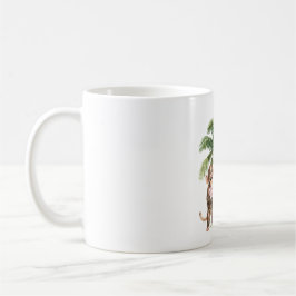 Caneca De Café Tropical Pink Orchid Flowers Monkey Aloha