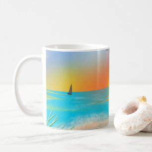 Caneca De Café Tropical Sailboat Mug