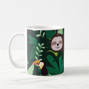 Caneca De Café Tropical Sloth: Cartoon sem Perigo