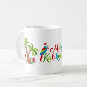 Caneca De Café Trópicos Festivos Mele Kalikimaka Papagaio Santa P
