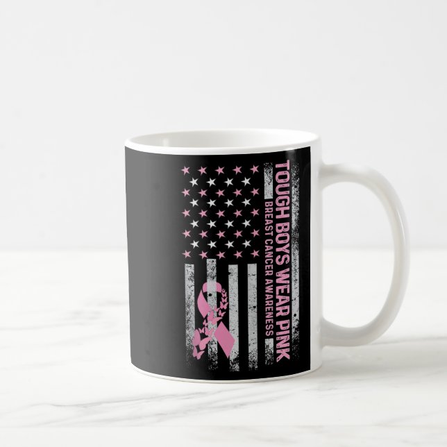 Caneca De Café Trough Boy Wears Pink Breast Cancer Awareness Usa  (Direita)