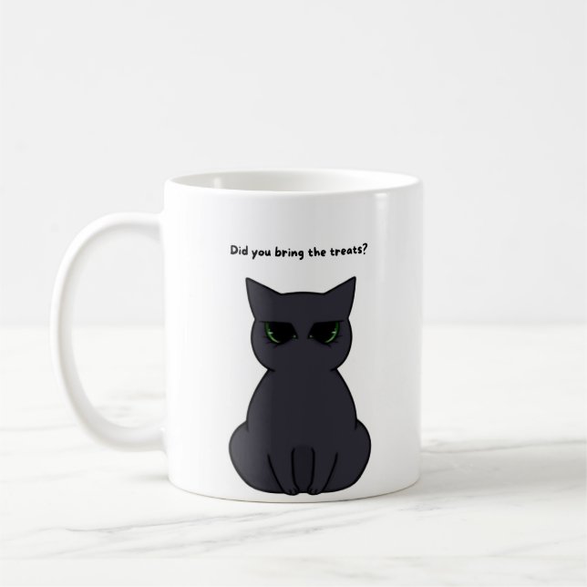 Caneca De Café "Trouxe os Tratamentos?" Gato Engraçado (Esquerda)