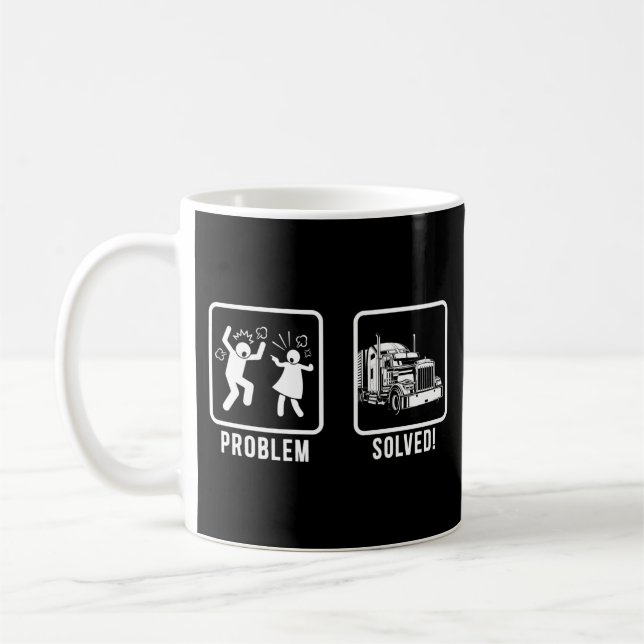 Caneca De Café Truck Driver Problema Resolvido Wife Husband (Esquerda)