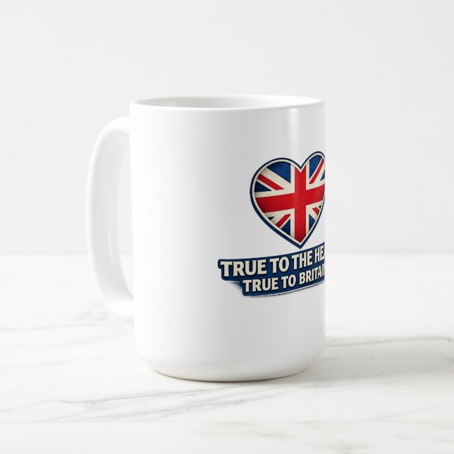 Caneca De Café True to the Heart, True to Britain – Union Jack  (Frente Esquerda)