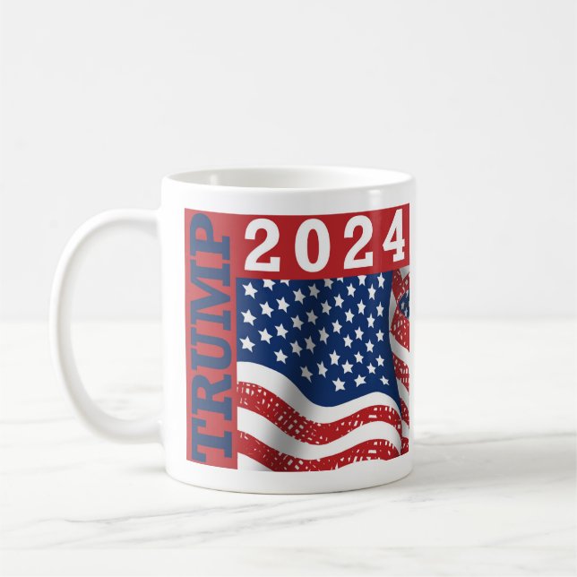 Caneca De Café Trump 2024 American Flag (Esquerda)