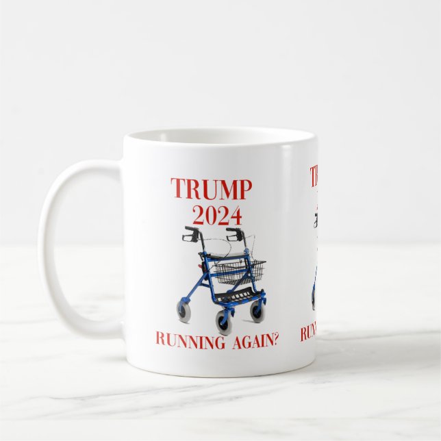 Caneca De Café Trump 2024 Correndo Novamente? Coffee Mug (Esquerda)