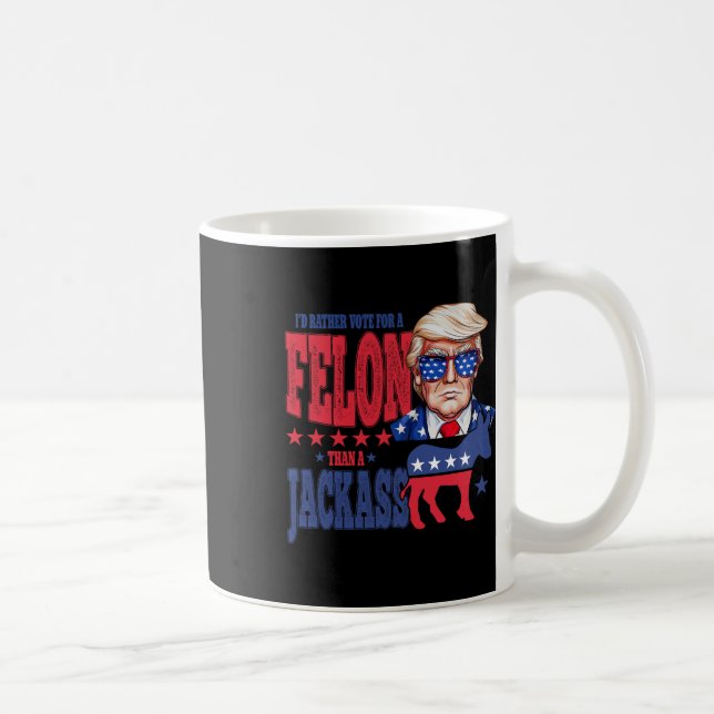 Caneca De Café Trump 2024 Eu Voto Preferencialmente Um Felon Que  (Direita)