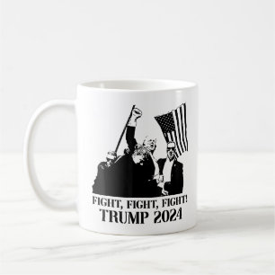 Caneca De Café Trump 2024 Luta Luta Luta - Trump Presidente