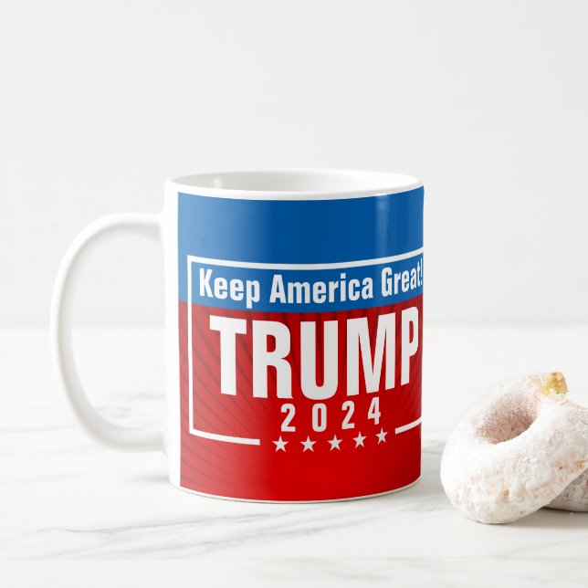 Caneca De Café Trump 2024 Mantenha a América Excelente Stars Fram (Com Donut)