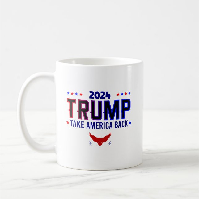 Caneca De Café Trump 2024 Retire a América (Esquerda)