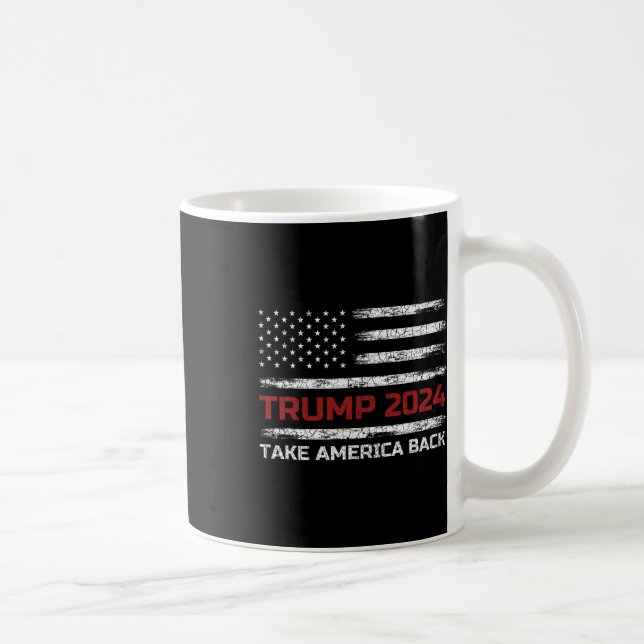 Caneca De Café Trump 2024 Retome A Eleição Americana Patriótica F (Direita)