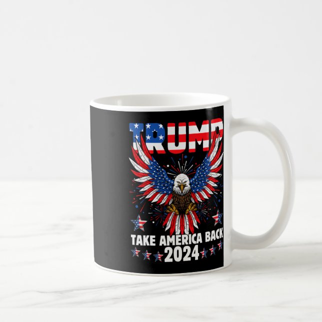 Caneca De Café Trump 2024 Retome América Bandeira Americana Trump (Direita)