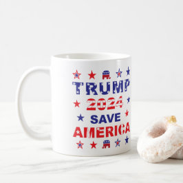 CANECA DE CAFÉ TRUMP 2024 SALVE AMÉRICA