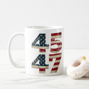 Caneca De Café Trump 2024 Vintage 45 47 America Flag Women Men