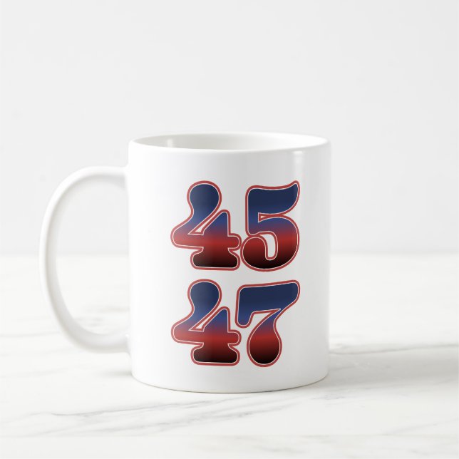 Caneca De Café Trump 45 47 América 2024 Eleição 47º Presidente (Esquerda)