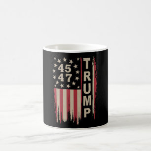 Caneca De Café Trump 45 47 Antigo Retro América Bandeira EUA